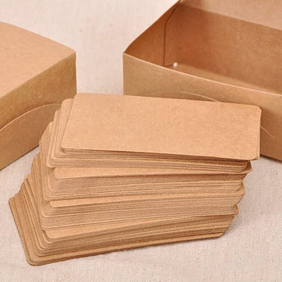 100 DIY Kraft Business Card Blanks round corners - Picture 5 of 7